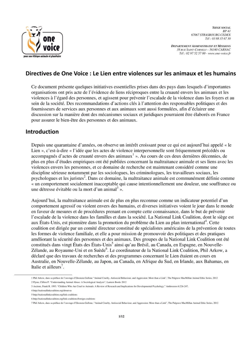 Le Lien entre violences sur les animaux et les humains